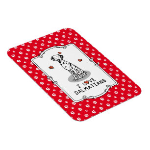 I Love Dalmatians (black 1) Hearts Cute Magnet