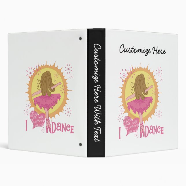 I Love Dance 3 Ring Binder (Background)