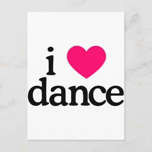 I Love Dance Postcard
