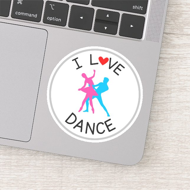 I Love Dance School Die Cut Sticker Decal (Detail)