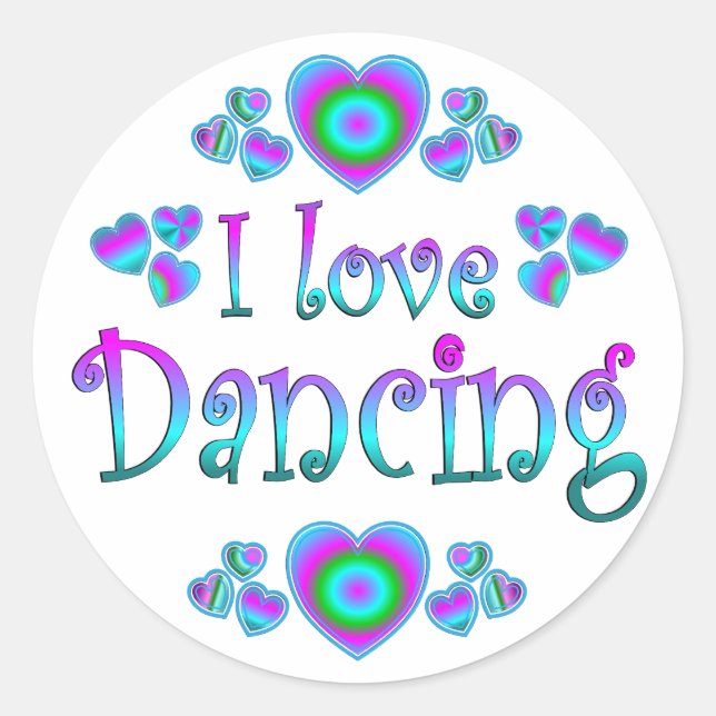 I Love Dancing Classic Round Sticker (Front)