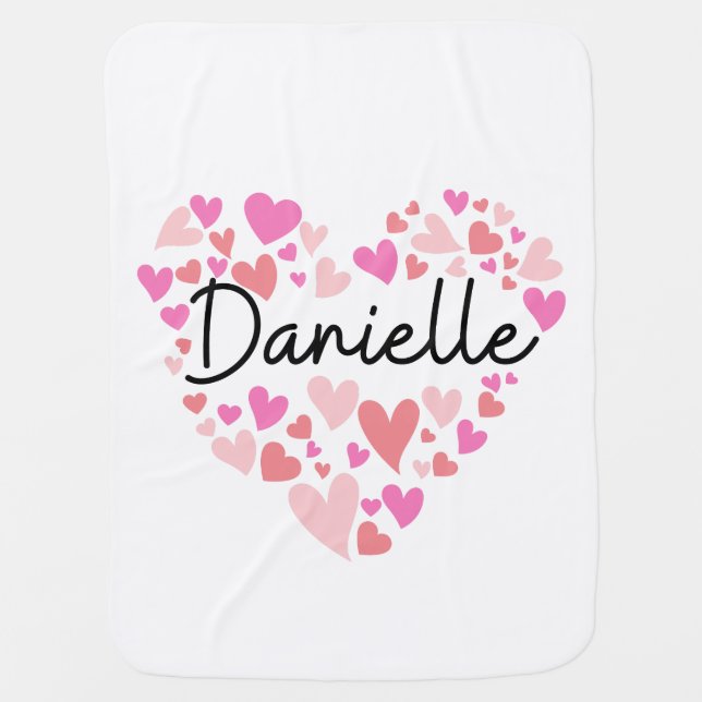 I love Danielle - hearts for Danielle Baby Blanket (Front)