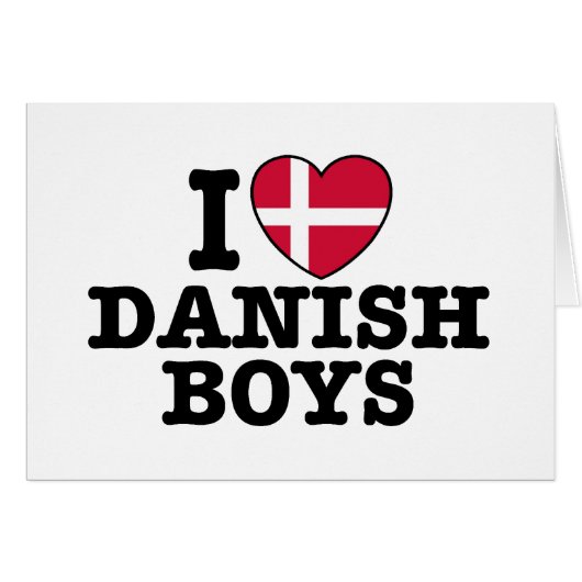 I Love Danish Boys Cards (Front Horizontal)