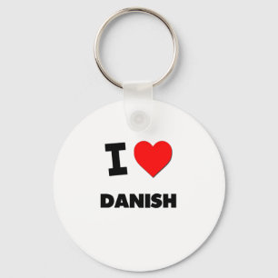 I Love Danish Keychain