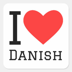 I love Danish Square Sticker