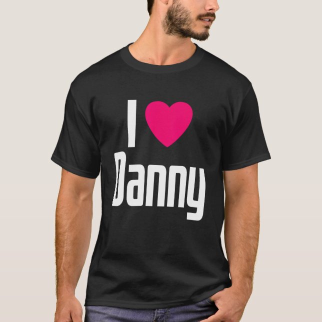 I Love Danny Pink Heart I Heart Danny T-Shirt (Front)