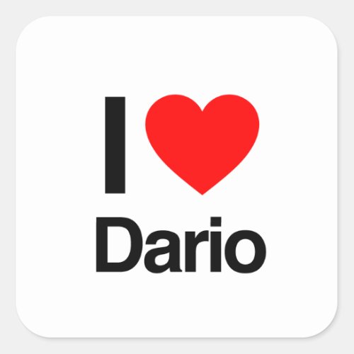 i love dario square sticker