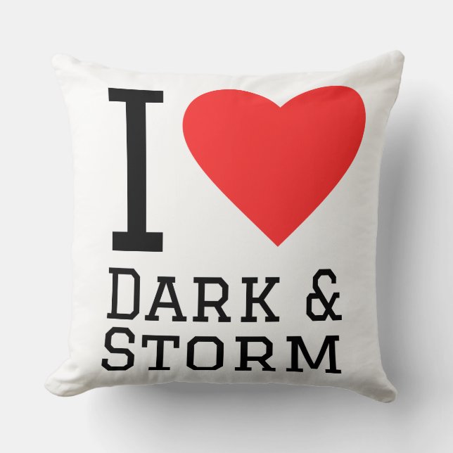 I love dark and storm throw pillow (Front)