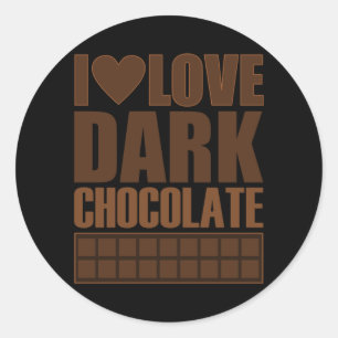 I Love Dark Chocolate Classic Round Sticker