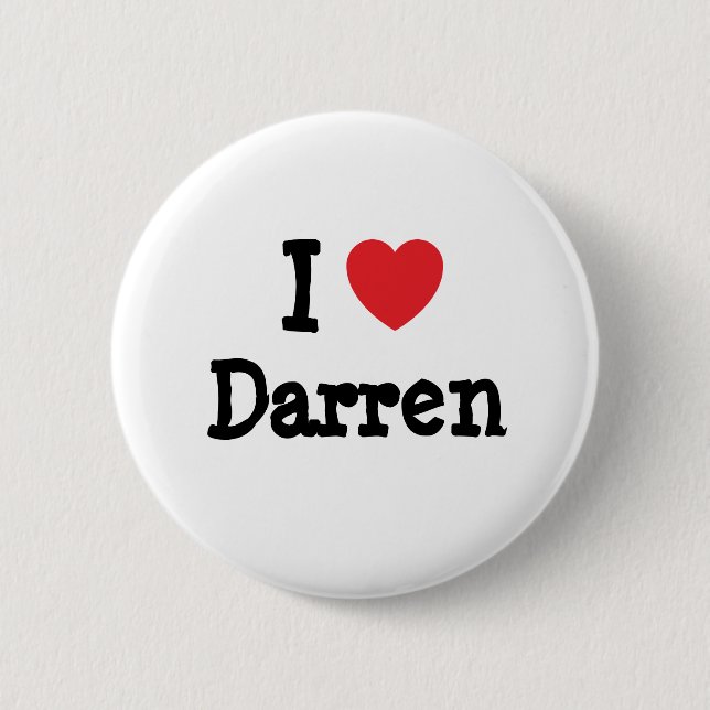 I love Darren heart custom personalized Button (Front)