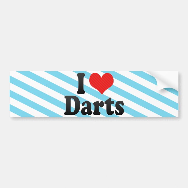 I Love Darts Bumper Sticker (Front)