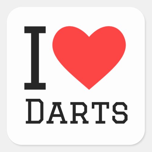 I love darts square sticker