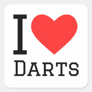 I love darts square sticker