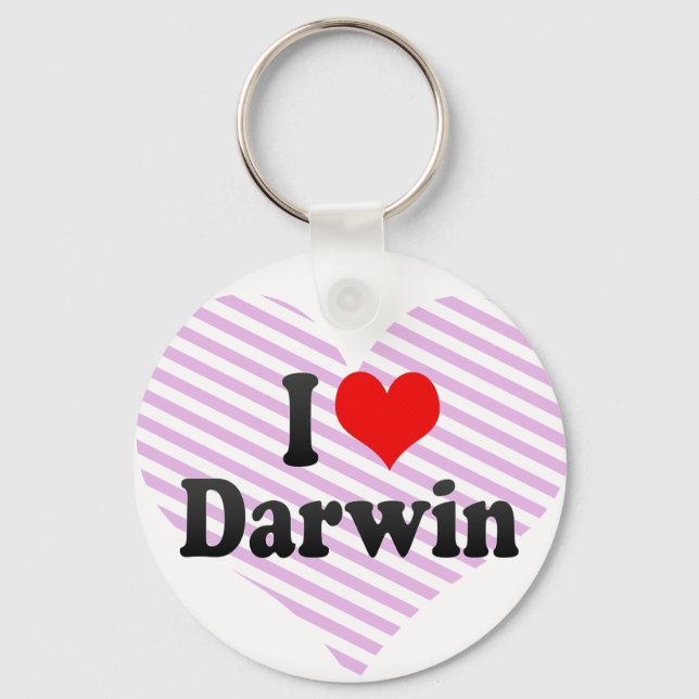 I love Darwin Keychain (Front)