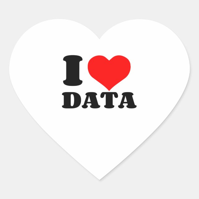 I LOVE DATA HEART HEART STICKER (Front)