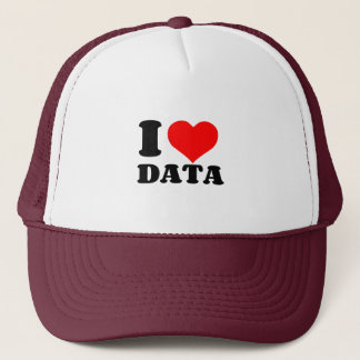 I LOVE DATA HEART TRUCKER HAT
