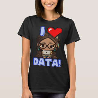 I Love Data Indigenous STEM Studying Girl T-Shirt