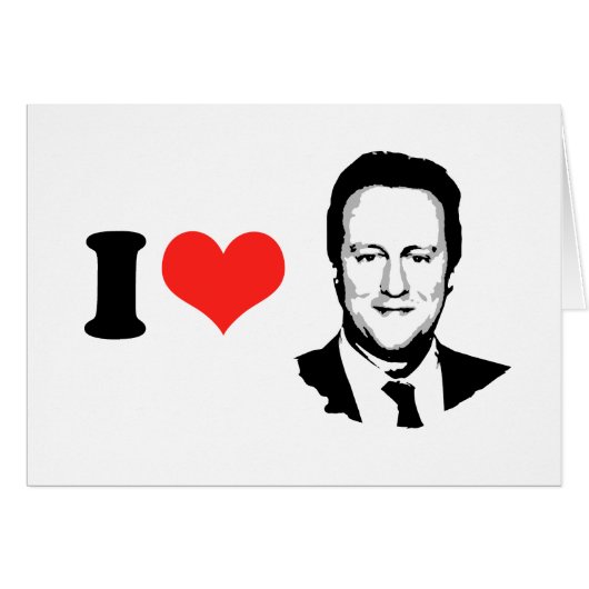 I Love David Cameron Cards (Front Horizontal)