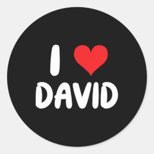 I Love David - Heart Classic Round Sticker