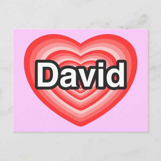 I love David. I love you David. Heart Postcard (Front)