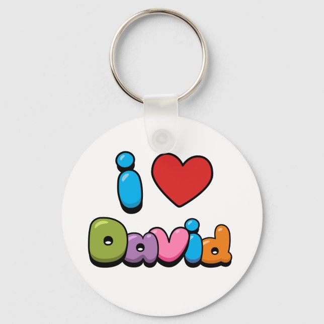 I Love David Keychain (Front)
