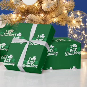 I Love Day Drinking Funny St Patrick's Day Irish Wrapping Paper
