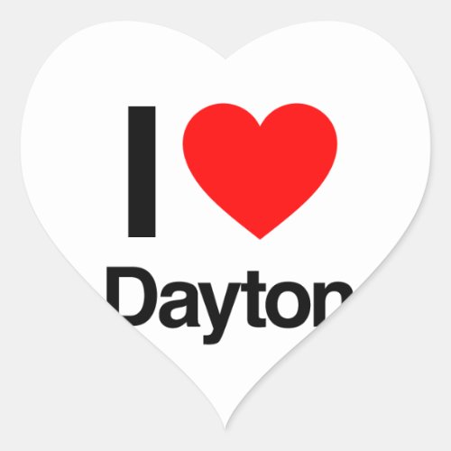 i love dayton heart sticker
