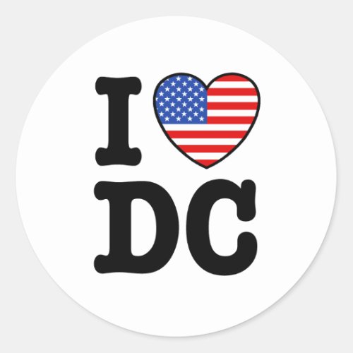 I Love DC Classic Round Sticker