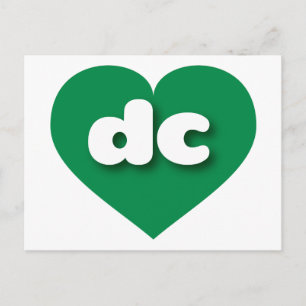 I love dc - dc green heart postcard
