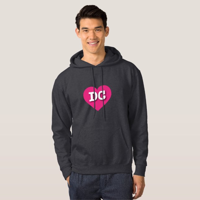 I love DC - DC hot pink heart Hoodie (Front Full)