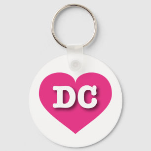 I love DC - DC hot pink heart Keychain
