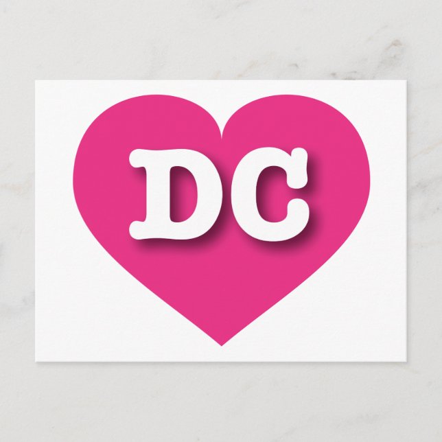 I love DC - DC hot pink heart Postcard (Front)