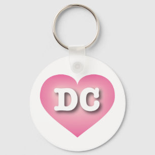 I love DC - DC pink fade heart Keychain