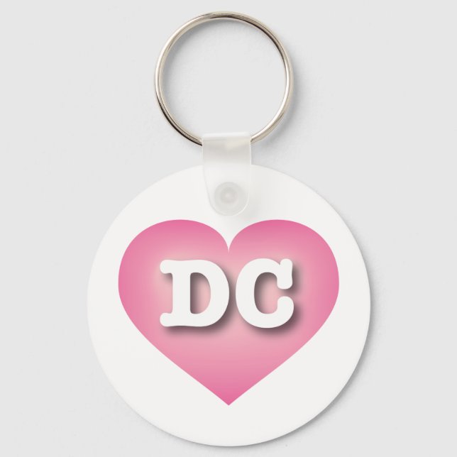 I love DC - DC pink fade heart Keychain (Front)