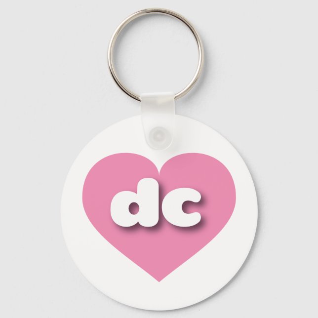 I love dc - dc pink heart keychain (Front)