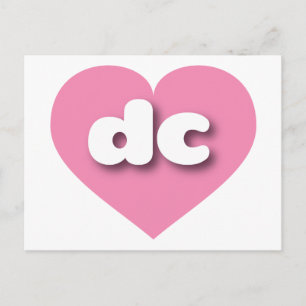 I love dc - dc pink heart postcard