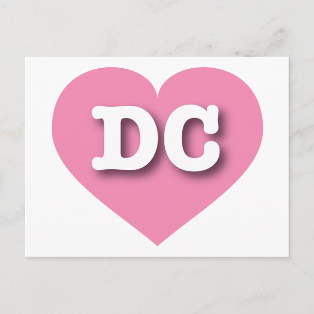 I love DC - DC pink heart  Postcard (Front)