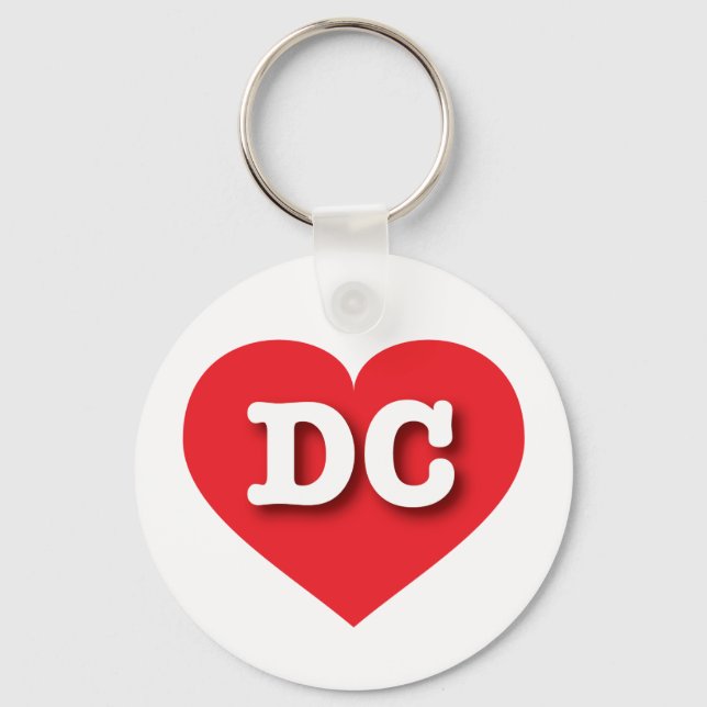 I love DC - DC red heart Keychain (Front)