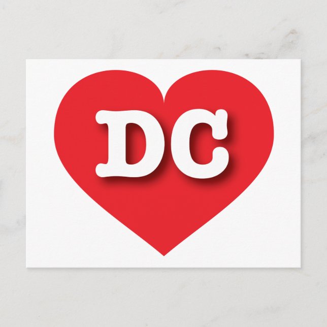 I love DC - DC red heart Postcard (Front)