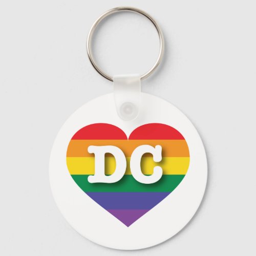 I love DC Gay Pride Rainbow Heart Keychain