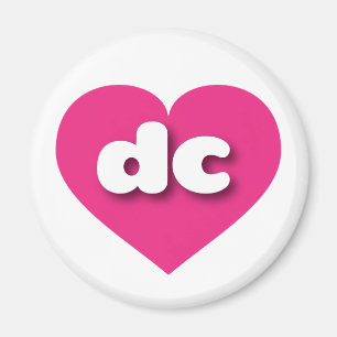I love dc - hot pink heart magnet