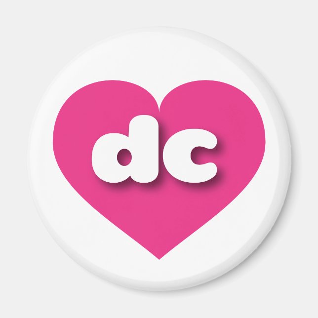 I love dc - hot pink heart magnet (Front)