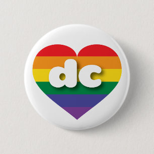 I Love DC Rainbow Heart Button