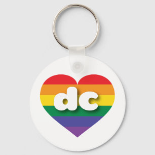 I Love DC Rainbow Heart Keychain