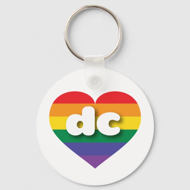 I Love DC Rainbow Heart Keychain (Front)