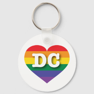 I Love DC Rainbow Heart Keychain
