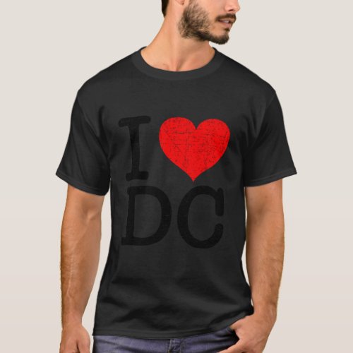 I Love Dc Washington D C Vintage Red Heart Gift T_Shirt