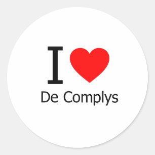 I Love De Complys Classic Round Sticker
