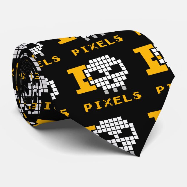 I Love Dead Pixels Neck Tie (Rolled)