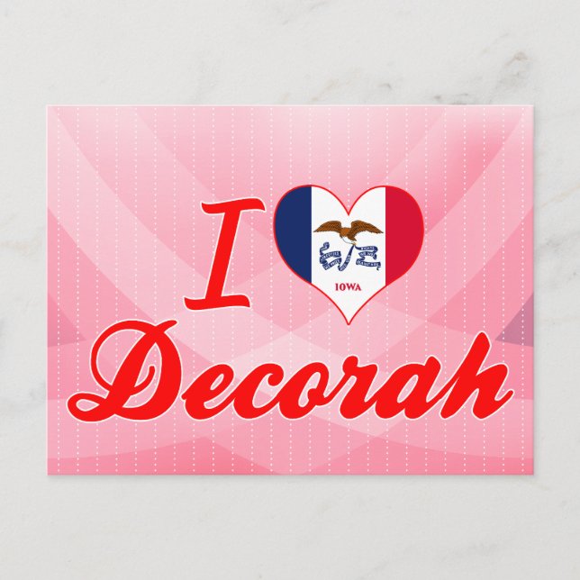 I Love Decorah, Iowa Postcard (Front)